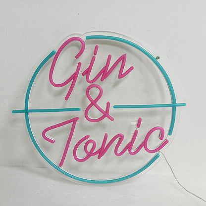 GIN & TONIC – LED Neon Light (Size 19.7"x 17.7")