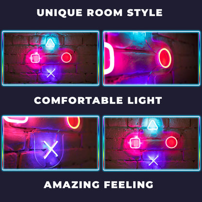 GAME BUTTONS – LED Neon Sign ( Size 15.7"x 15.3")