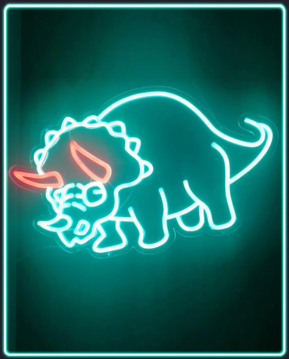 TRICERATOPS DINO– LED Neon Sign (Size 19.7"x 11.8")