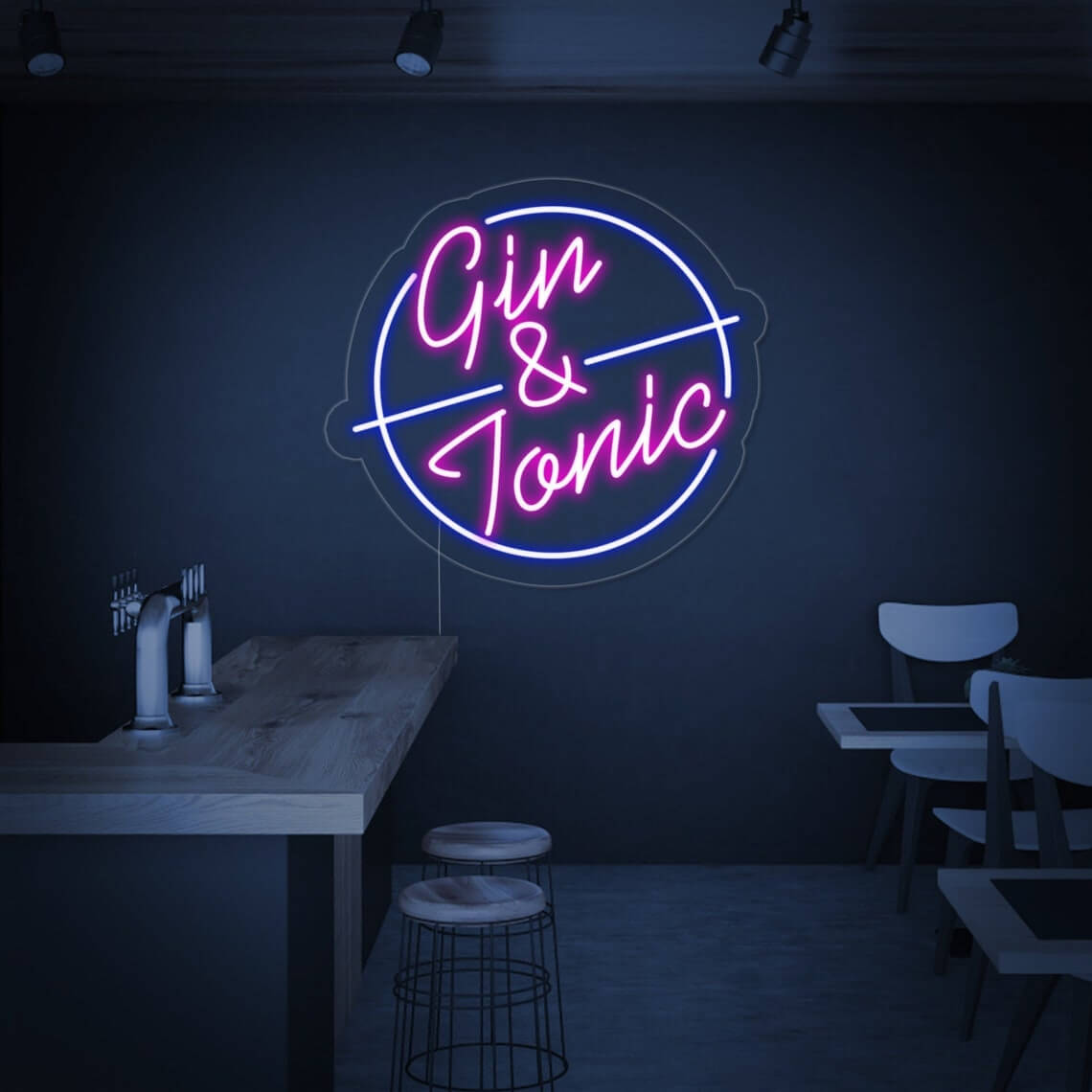 GIN & TONIC – LED Neon Light (Size 19.7"x 17.7")