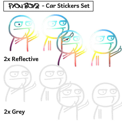 "FYOU BOYZ" Car Window Stickers Pack (4 Pairs Set)