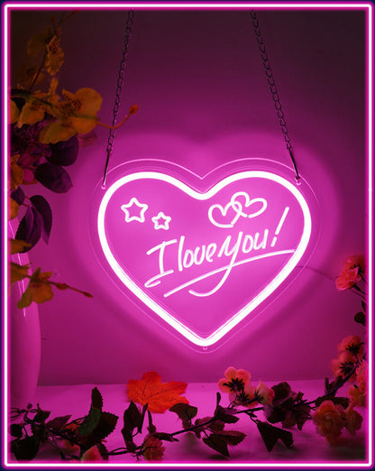 I LOVE YOU Neon Sign USB (9.85"x8.85")