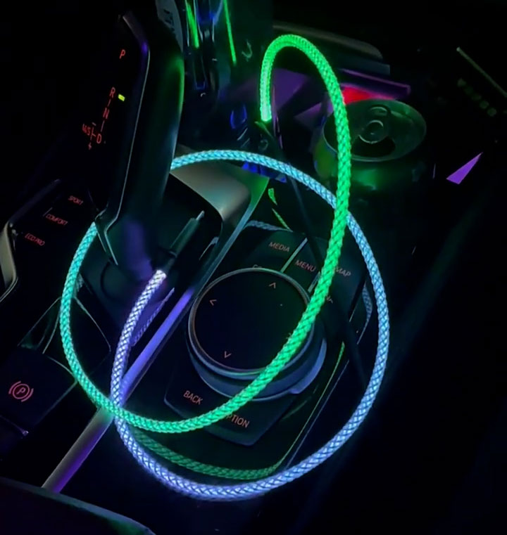 RGB LIGHT UP - Fast Charging Cables (3 FT) - for iPhone & Android (Type-C)